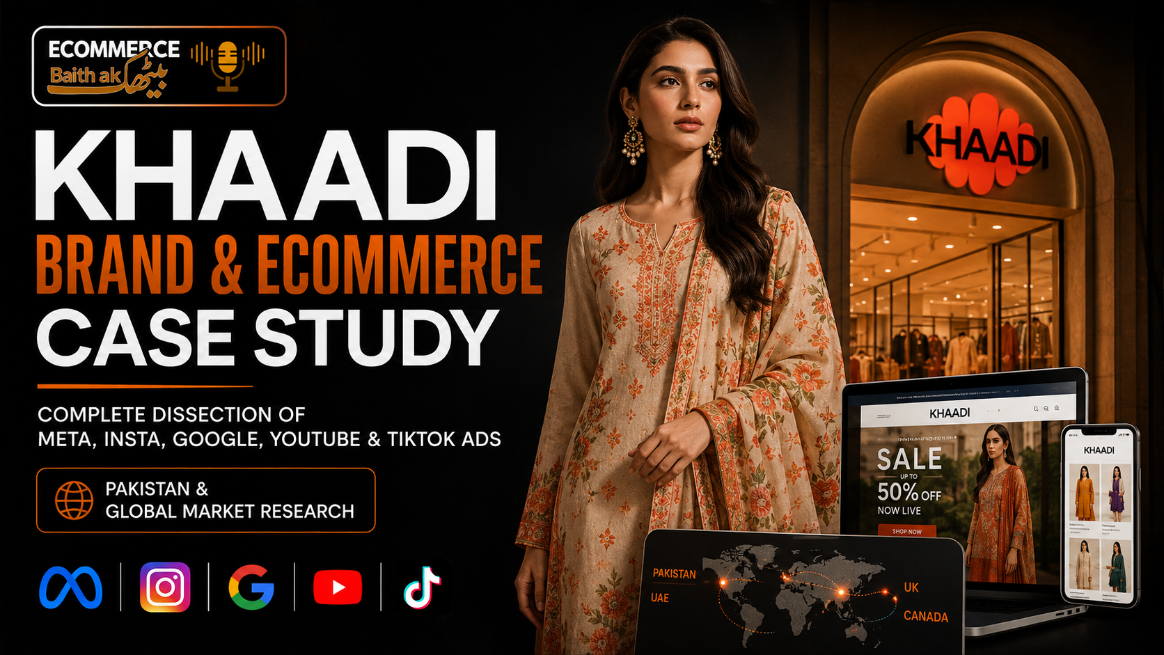 Ecommerce Case Study of Khaadi - Meta, Instagram, Google and Tikto Ads - Prepared by Ecommerce Baithak